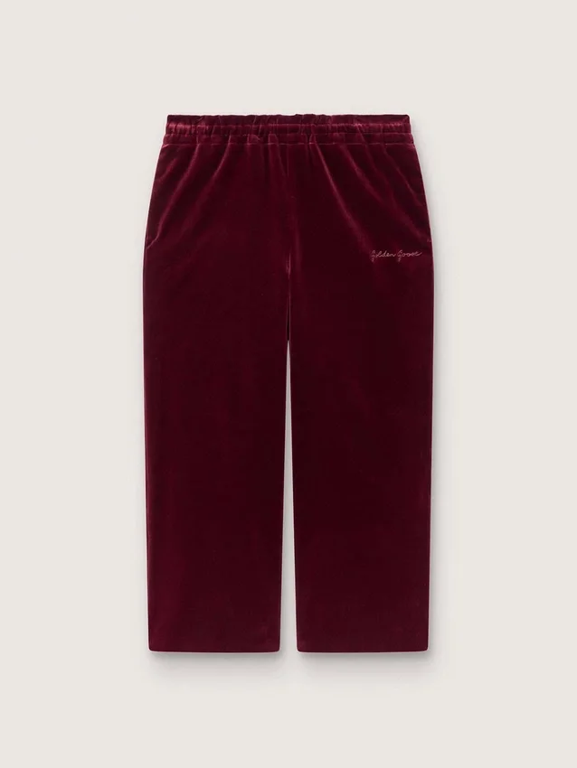 Pantalon bordeaux effet velours pour filles avec poche arrière