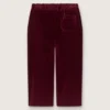 Pantalon bordeaux effet velours pour filles avec poche arrière