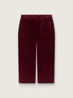 Pantalon bordeaux effet velours pour filles avec poche arrière
