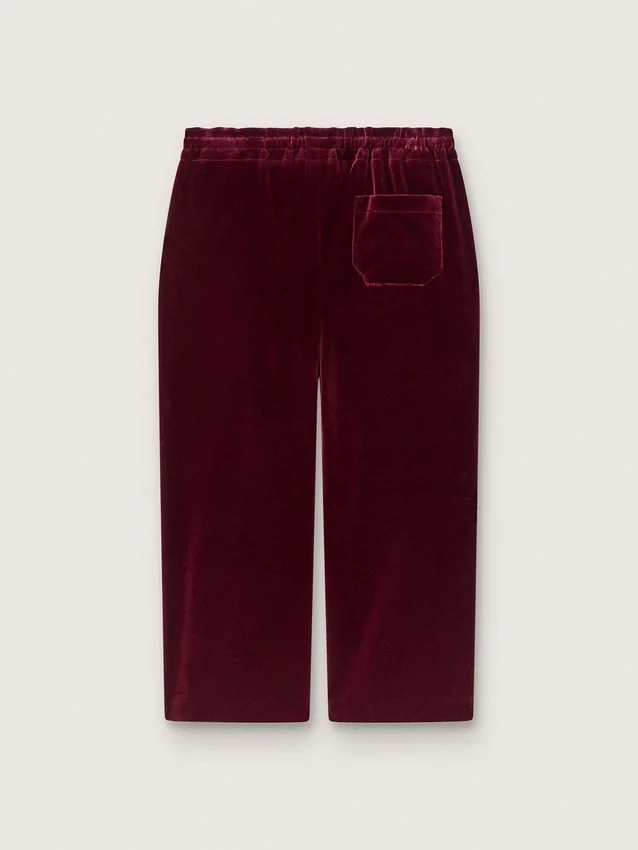 Pantalon bordeaux effet velours pour filles avec poche arrière