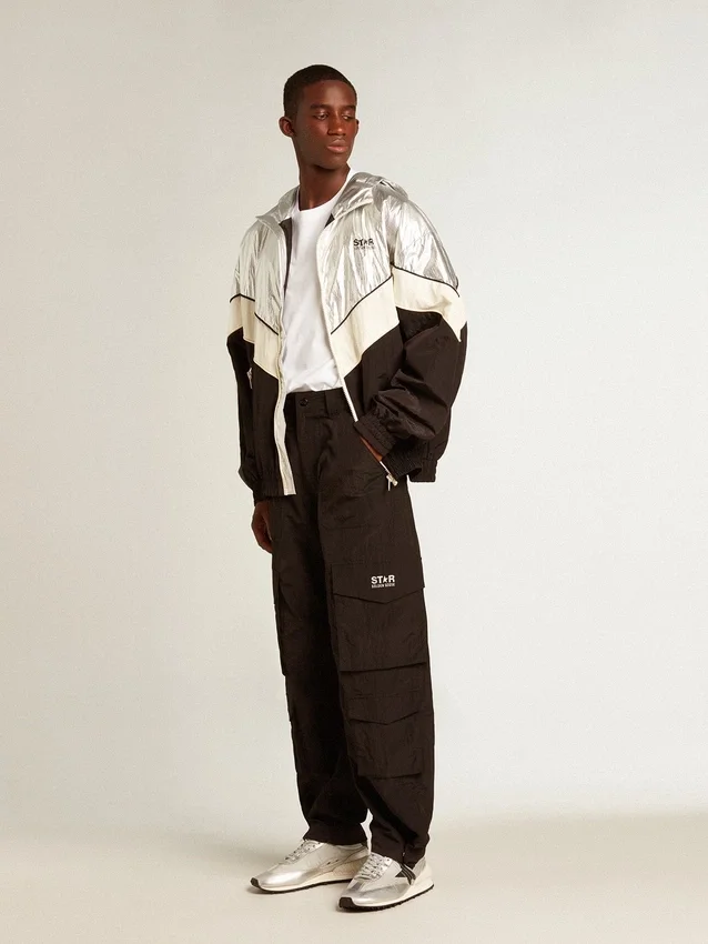 Pantalon cargo en nylon ripstop noir