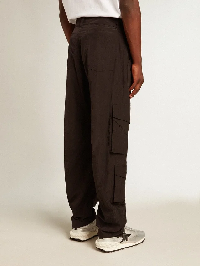 Pantalon cargo en nylon ripstop noir
