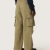 Pantalon cargo Journey pour garçon en gabardine de coton vert militaire avec imprimé