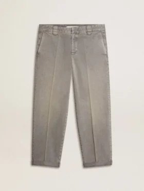 Pantalon chino en coton gris