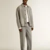 Pantalon chino en coton gris