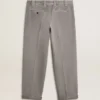 Pantalon chino en coton gris