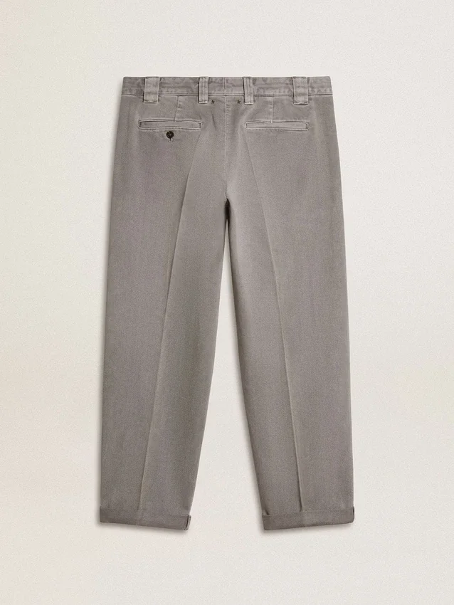 Pantalon chino en coton gris