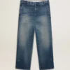 Pantalon chino en denim pour homme avec détails vieillis