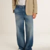 Pantalon chino en denim pour homme avec détails vieillis
