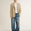 Pantalon chino en denim pour homme avec détails vieillis
