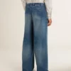 Pantalon chino en denim pour homme avec détails vieillis