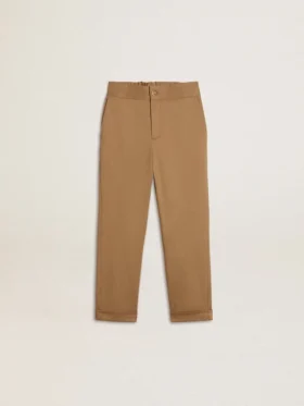 Pantalon chino pour enfant en coton couleur tabac