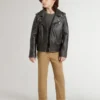 Pantalon chino pour enfant en coton couleur tabac