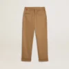 Pantalon chino pour enfant en coton couleur tabac