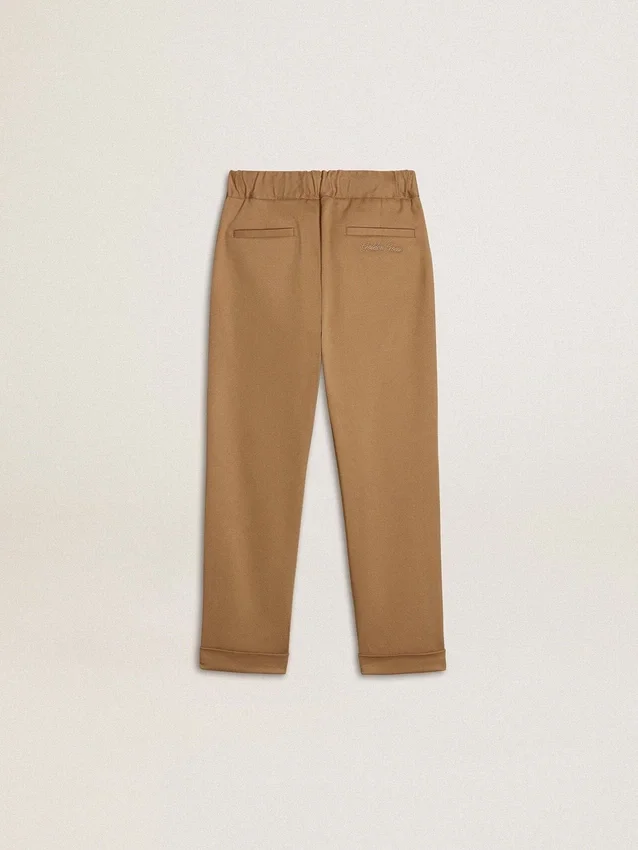 Pantalon chino pour enfant en coton couleur tabac