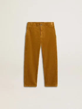 Pantalon chino pour garçons couleur tabac avec broderie