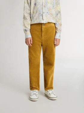 Pantalon chino pour garçons couleur tabac avec broderie