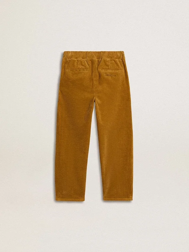 Pantalon chino pour garçons couleur tabac avec broderie