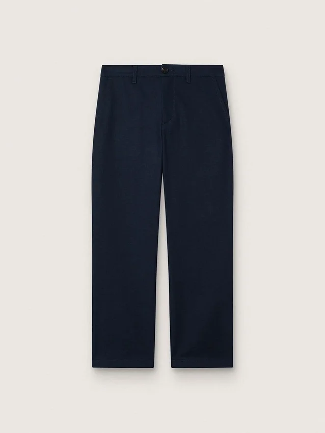 Pantalon chino unisexe Journey en toile de coton bleue avec logo brodé