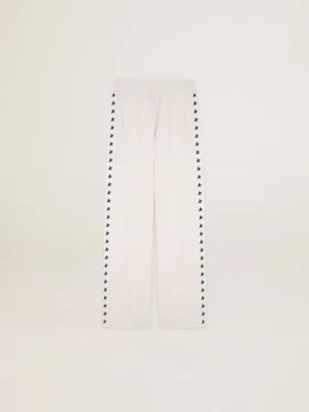 Pantalon de jogging blanc pour femme avec des étoiles sur les côtés