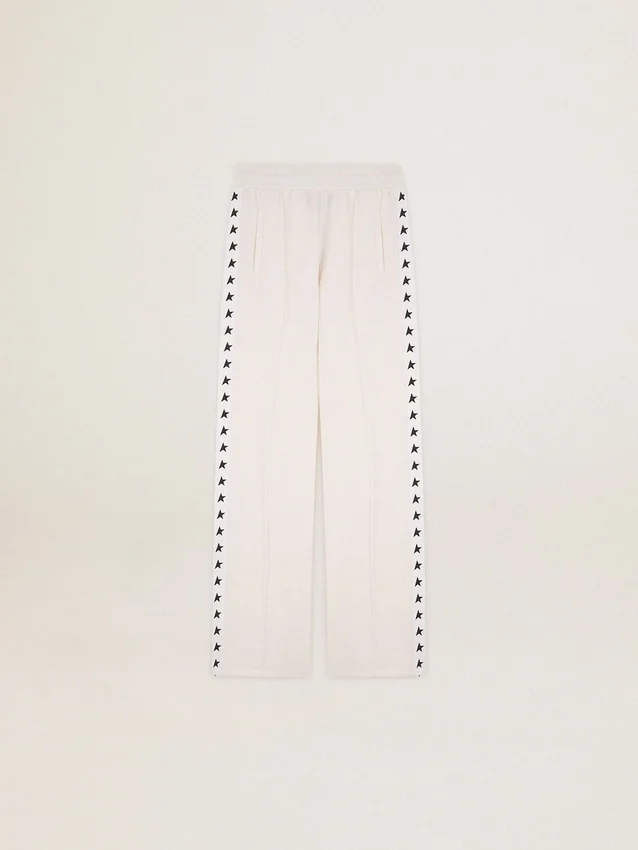 Pantalon de jogging blanc pour femme avec des étoiles sur les côtés