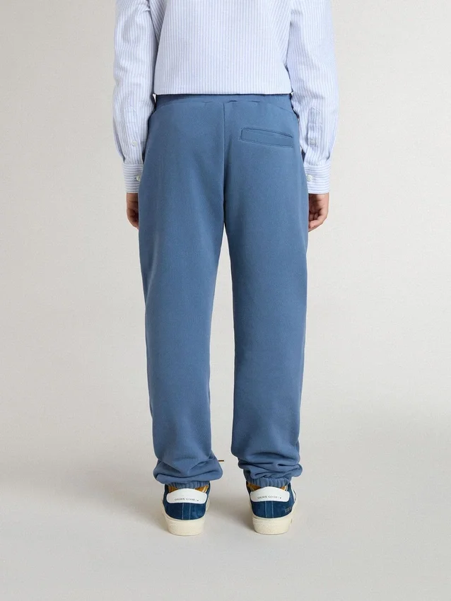 Pantalon de jogging bleu pour enfant avec broderie