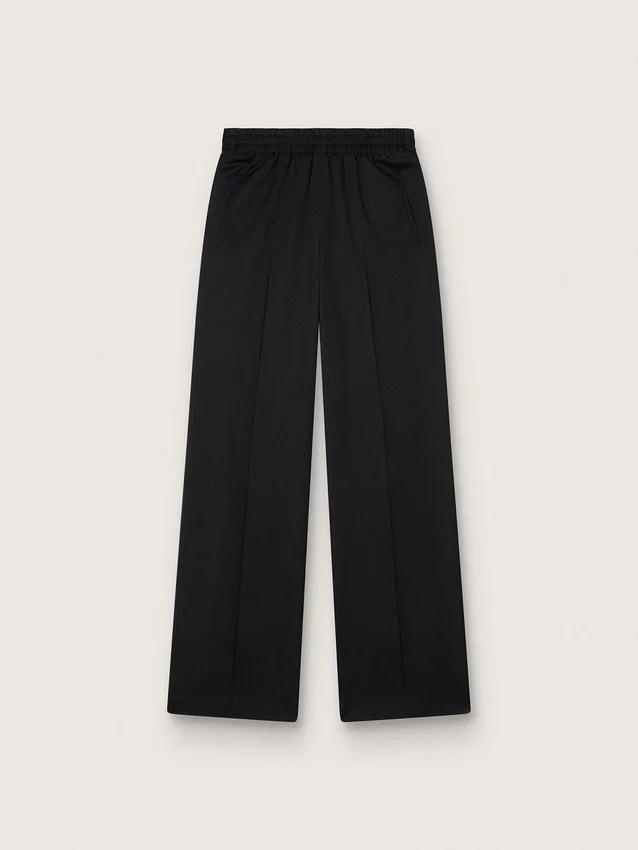 Pantalon de jogging léger en laine noir pour femme