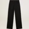 Pantalon de jogging léger en laine noir pour femme