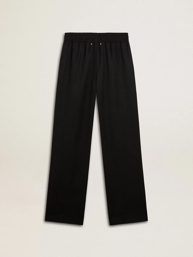 Pantalon de jogging léger en laine noir pour femme