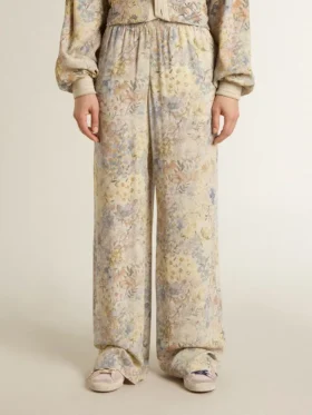 Pantalon de jogging multicolore pour femme à imprimé floral