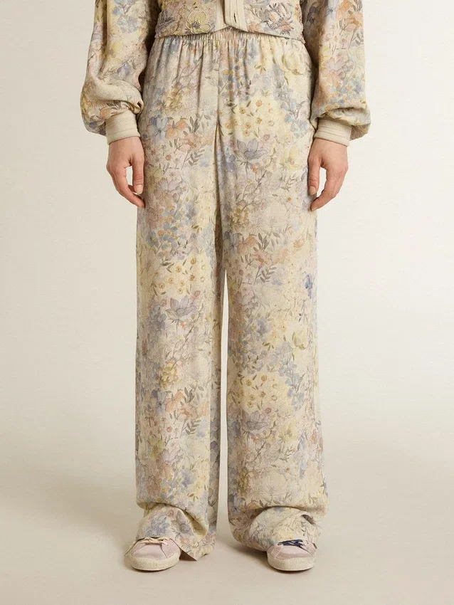Pantalon de jogging multicolore pour femme à imprimé floral