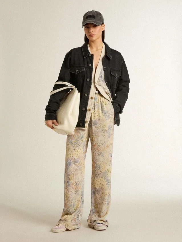 Pantalon de jogging multicolore pour femme à imprimé floral