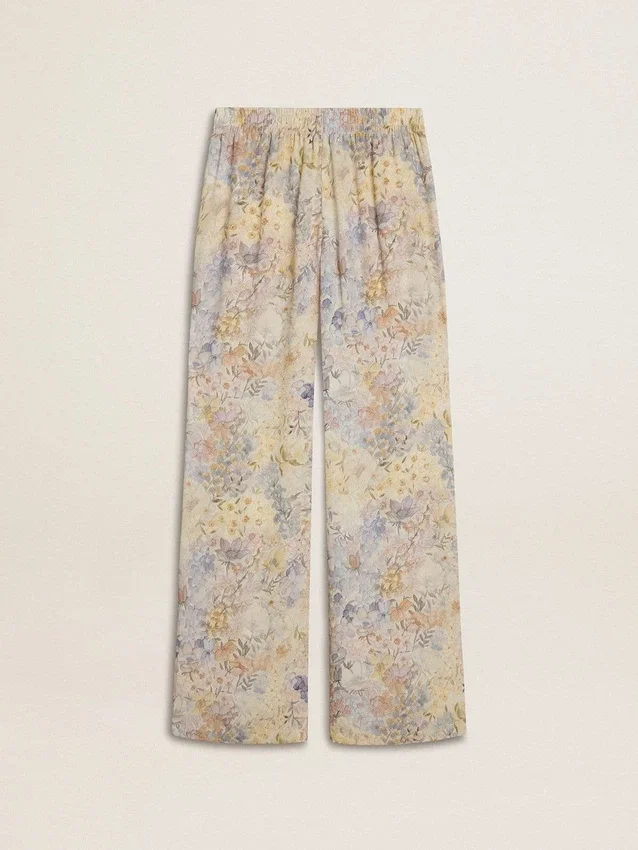 Pantalon de jogging multicolore pour femme à imprimé floral