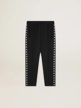 Pantalon de jogging noir pour homme avec des étoiles blanches sur les côtés