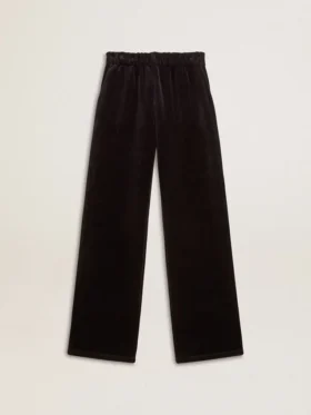 Pantalon de jogging pour femme en mélange de coton effet velours