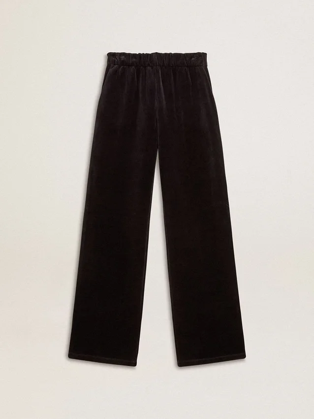 Pantalon de jogging pour femme en mélange de coton effet velours