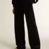 Pantalon de jogging pour femme en mélange de coton effet velours