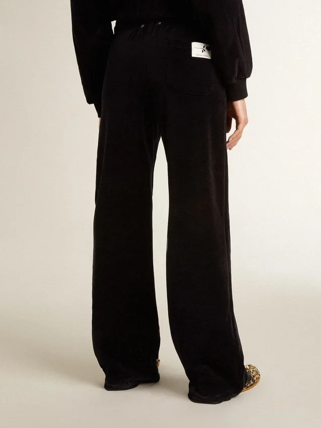 Pantalon de jogging pour femme en mélange de coton effet velours