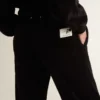 Pantalon de jogging pour femme en mélange de coton effet velours