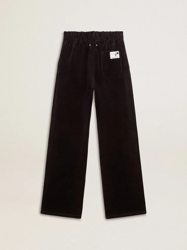 Pantalon de jogging pour femme en mélange de coton effet velours