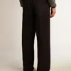 Pantalon de jogging pour homme en laine bleu foncé