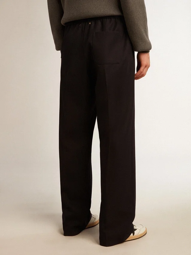 Pantalon de jogging pour homme en laine bleu foncé