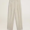 Pantalon de jogging pour homme en mélange de laine couleur kaki