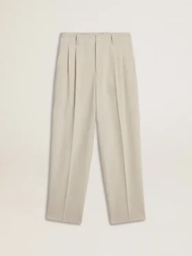 Pantalon de jogging pour homme en mélange de laine couleur kaki