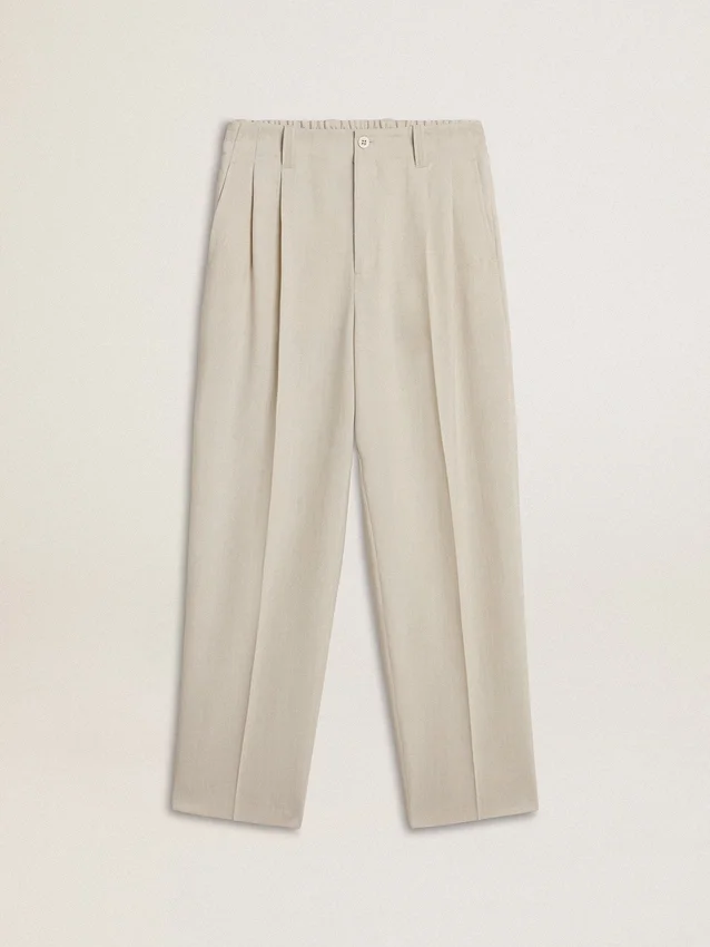 Pantalon de jogging pour homme en mélange de laine couleur kaki