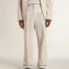 Pantalon de jogging pour homme en mélange de laine couleur kaki