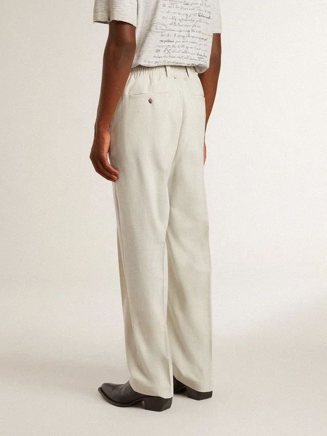 Pantalon de jogging pour homme en mélange de laine couleur kaki