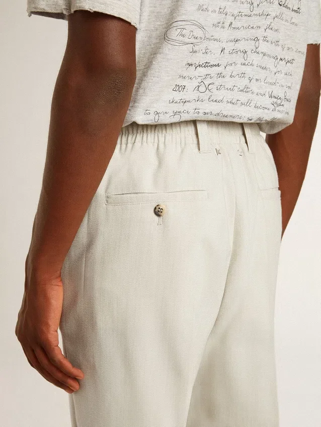 Pantalon de jogging pour homme en mélange de laine couleur kaki