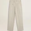 Pantalon de jogging pour homme en mélange de laine couleur kaki