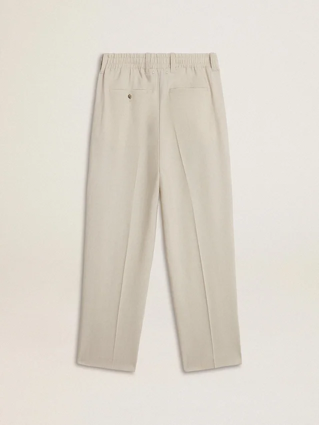 Pantalon de jogging pour homme en mélange de laine couleur kaki